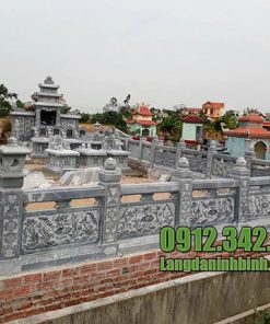 Mẫu khu lăng mộ đá gia tộc đẹp thiết kế chuẩn phong thủy