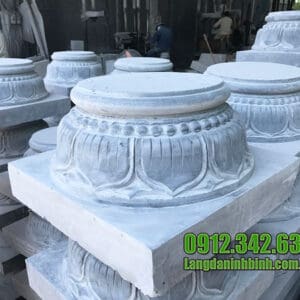Đá kê chân côt gỗ nhà thờ họ đẹp chạm khắc hoa văn tinh tế