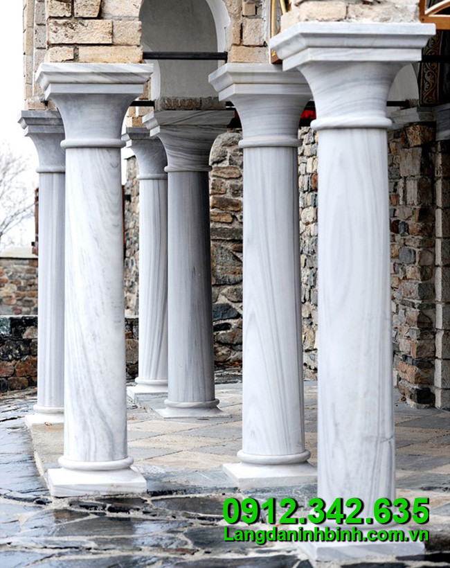 Cột hiên đá trắng, mẫu cột trụ đá trắng