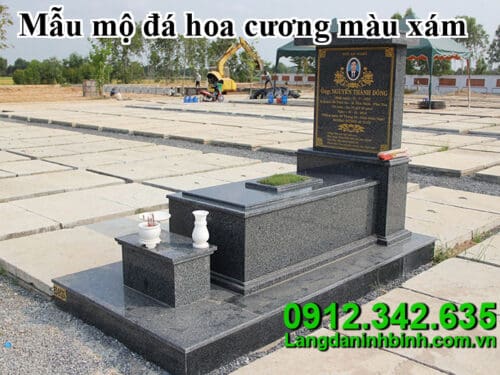 Mẫu mộ đá hoa cương màu xám
