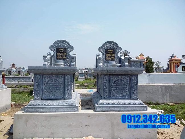 mẫu mộ đôi bằng đá xanh