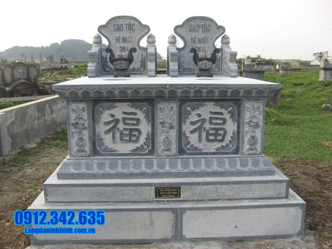 mộ đôi bằng đá tại Bình Định đẹp
