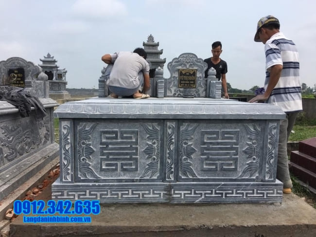 mẫu mộ đá đôi đẹp tại Bình Thuận