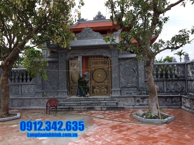 mẫu cổng đá nhà thờ họ đẹp tại Thái Nguyên