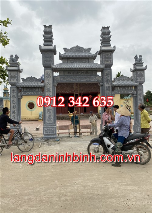 cổng chùa đá đẹp lắp đặt tại Khánh Hòa