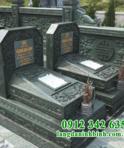 Mẫu mộ đá xanh rêu Thanh Hóa đơn giản